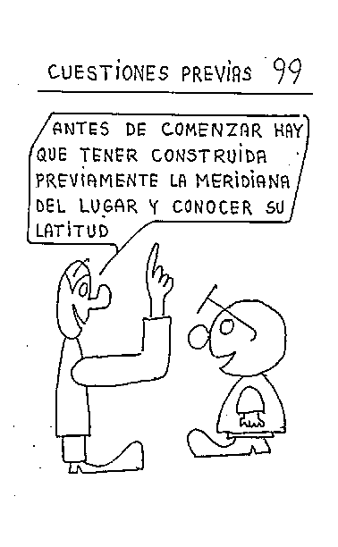 Cuestiones previas del reloj horizontal