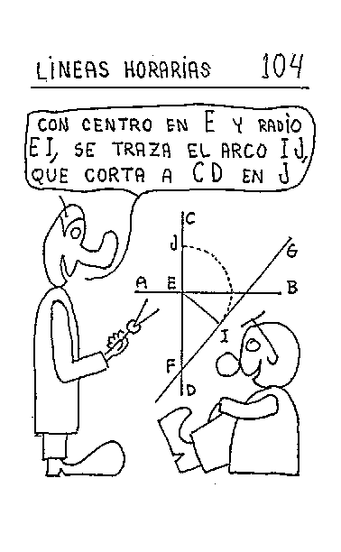 Líneas horarias 05 del reloj horizontal