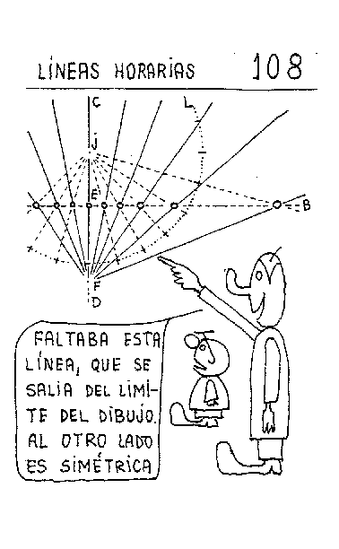 Líneas horarias 09 del reloj horizontal