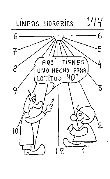 Líneas horarias 16 del reloj vertical