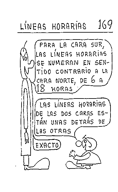 Líneas horarias 06 del reloj ecuatorial