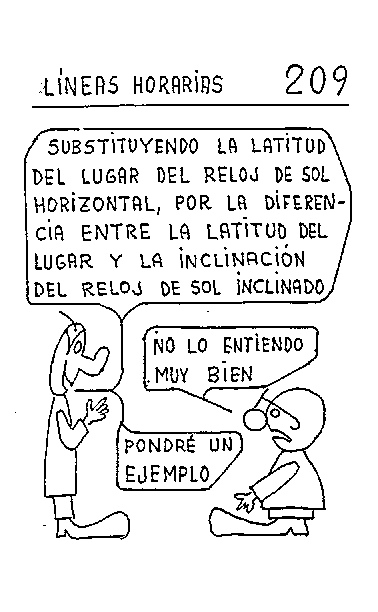 Líneas horarias 03 del reloj inclinado