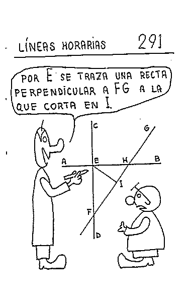 Líneas horarias 04 del reloj vertical declinante a levante