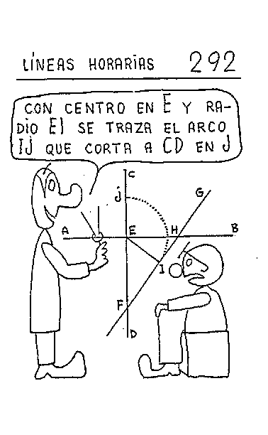 Líneas horarias 05 del reloj vertical declinante a levante