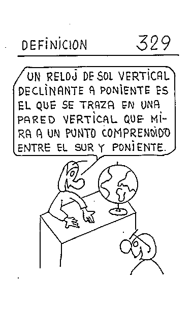 Reloj vertical declinante a poniente
