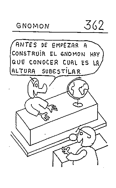 Gnomon 01 del reloj vertical declinante a poniente