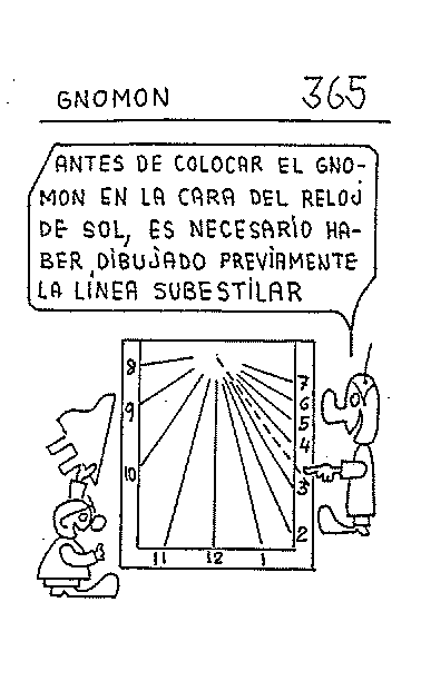 Gnomon 04 del reloj vertical declinante a poniente